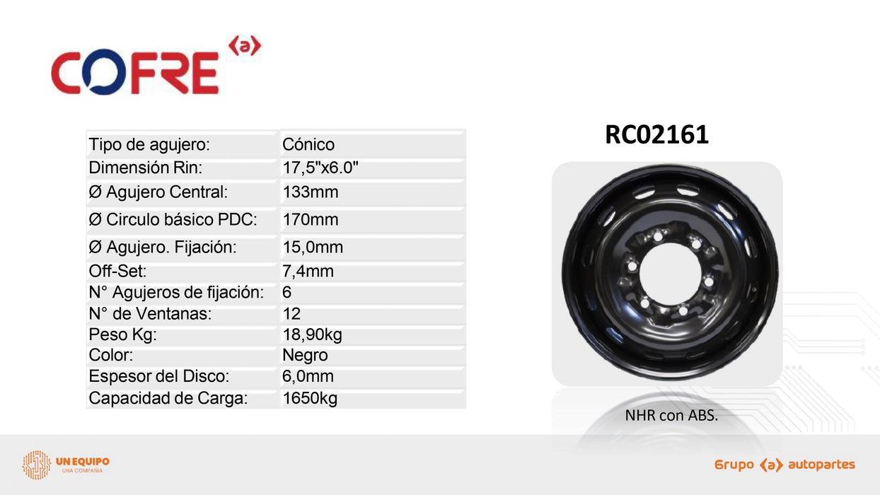 RIN 17.5X6 NHR ABS