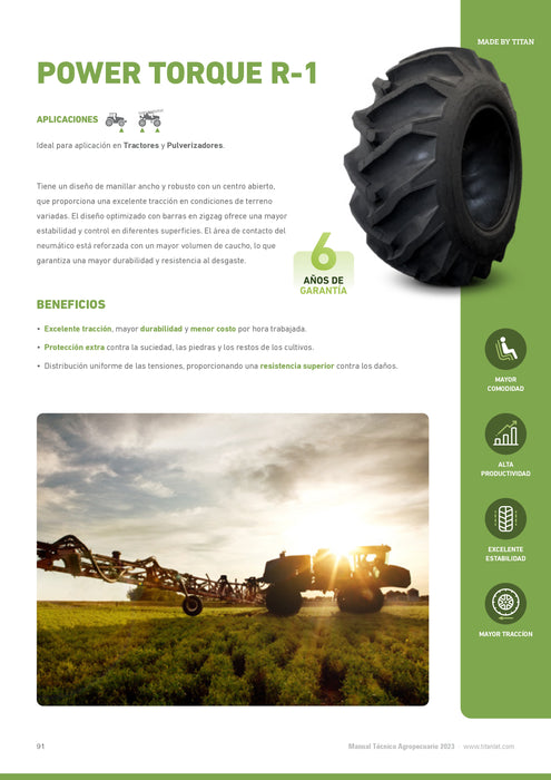 Llanta 14.9-28 R1 POWER TORQUE 8PR GOODYEAR TT