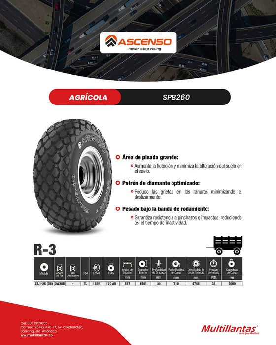 Llanta 23.1-26 18Pr 170A8 SPB260 Tl Ascenso