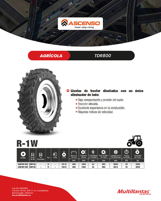 Llanta 480/80R42 156D TDR800 Tl Ascenso