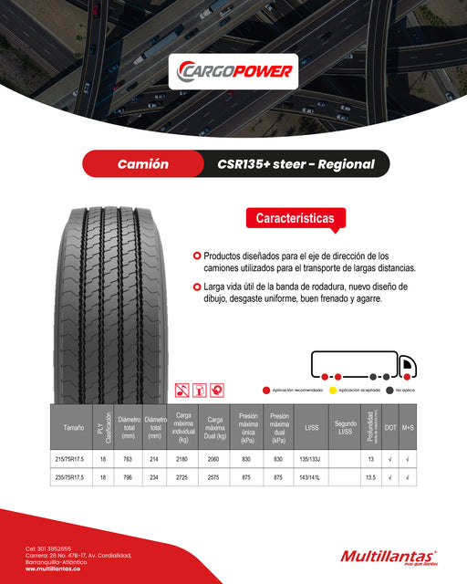 Cargopower CSR135+ ficha técnica