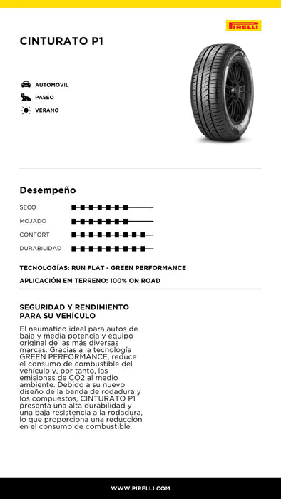 Llanta 185/65R15 92H XL P1 Cinturato (KS)