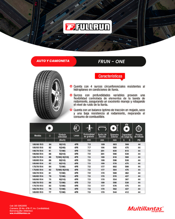 Llanta 185/70R14 88T Frun-One Full Run