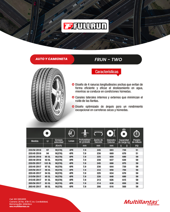 Llanta 235/45R18 ZR 94W Frun-Two Full Run