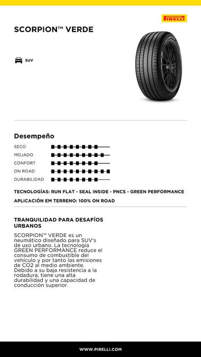 Llanta 285/45R19 111W XL Run Flat S-Verde (*)