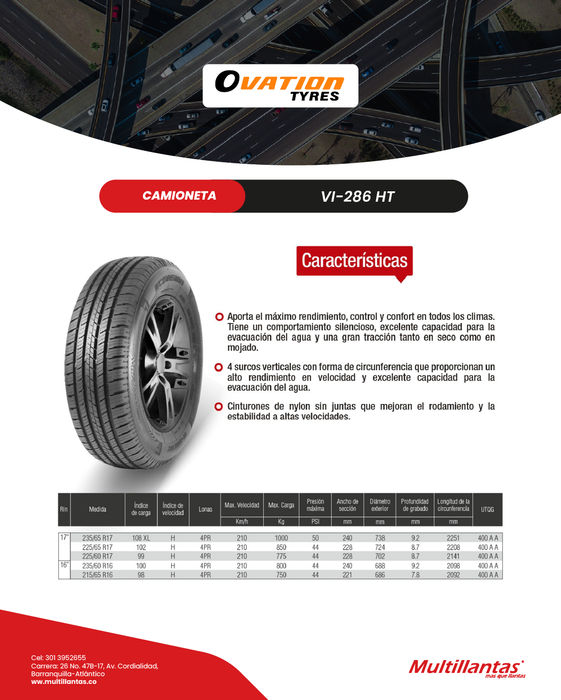 Llanta 225/60R17 99H VI-286 HT Ecovision