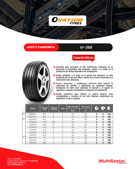 Llanta 225/40R18 92XL W VI-388 Ovation