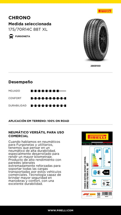Llanta 175/70R14C 88T XL Chrono