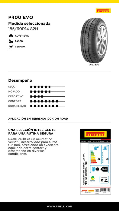 Llanta 185/60R14 82H P400 EVO