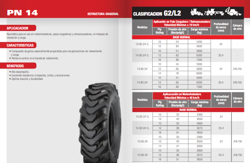 Llanta 13.00 - 24 14PR TT PN14