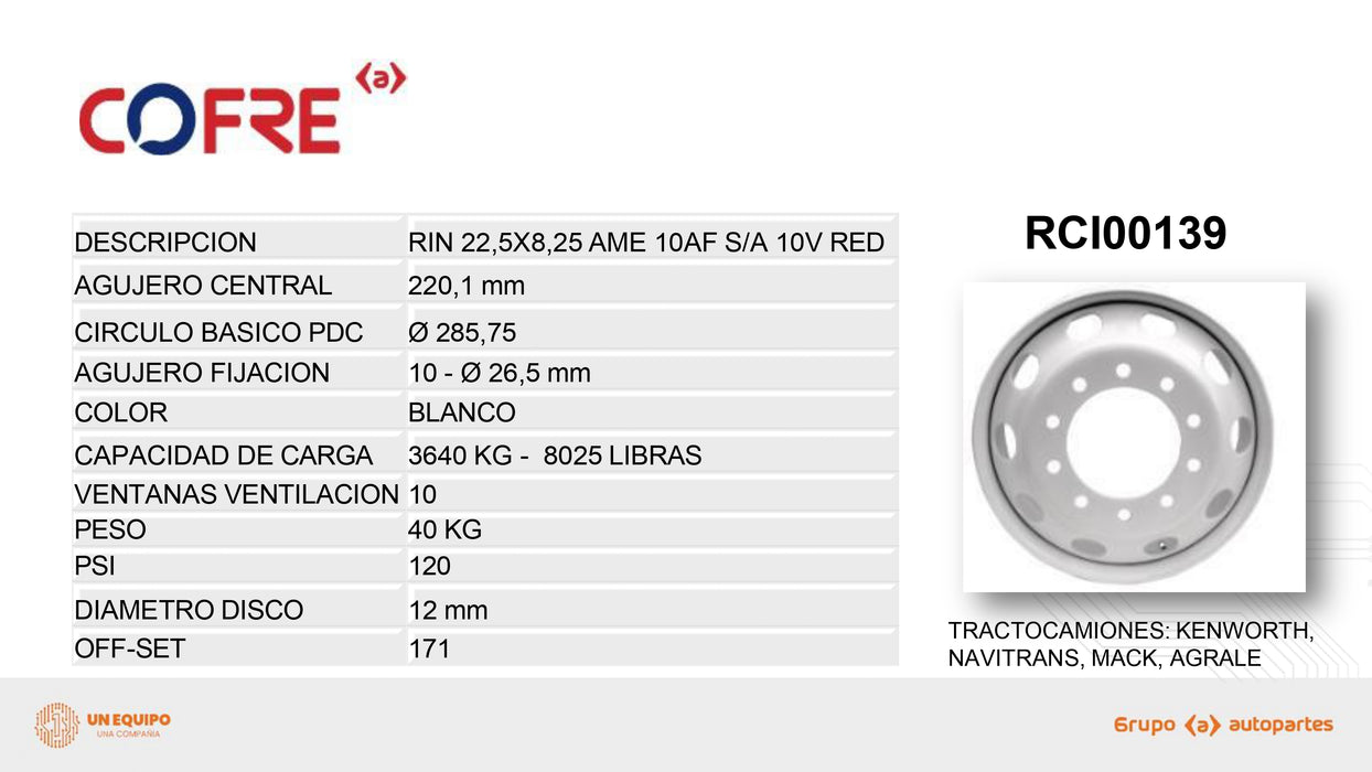 Rin Cofre TLDIS 22.5 Americano 10 VENT