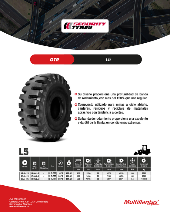 Llanta 17.5-25 16Pr A2-177 L5 TL Security