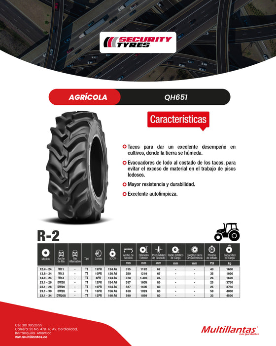 Llanta 23.1-30 16Pr A6-156 Secure-Grip R2 QH651 TT Security