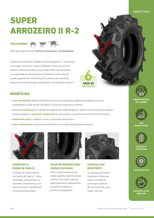 Llanta 14.9-28 R2 SUPER ARROZEIRO II 8PR GOODYEAR TT