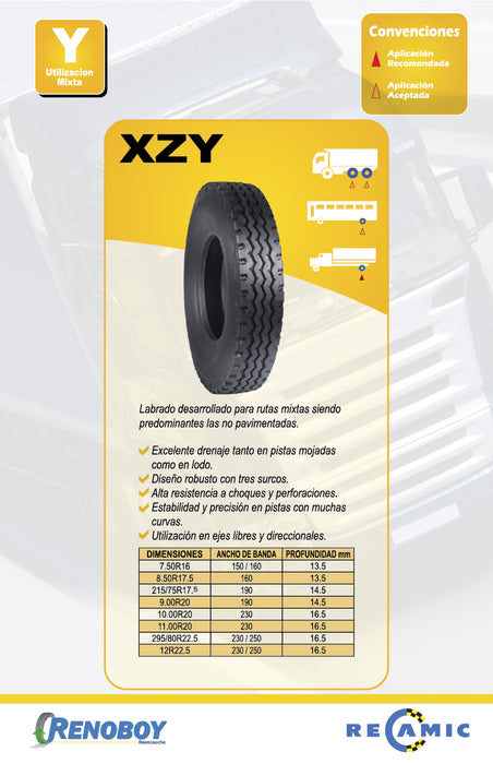 Reencauche de llantas para terreno Mixto – Multi Eje | Diseño XZY