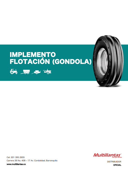 Llanta 9.00-16 F2 RIB TRACTOR 10PR GOODYEAR TT