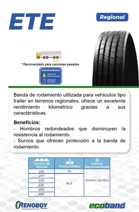 Servicio de Reencauche 295/80R22.5 ETE