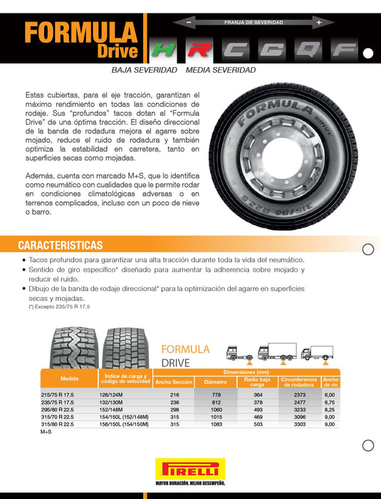 Llanta 295/80R22.5TL 152/148M F.TRII