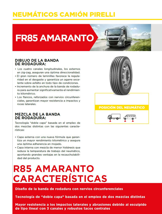 Llanta 205/75R17.5 124/122M FR85 Amaranto