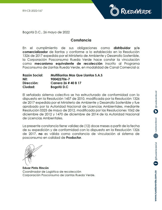 Llanta ANTEO 11.00-20TT 149/145J 16 A. AT65