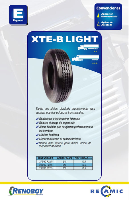 Servicio de Reencauche 295/80R22.5 XTEB LIGHT