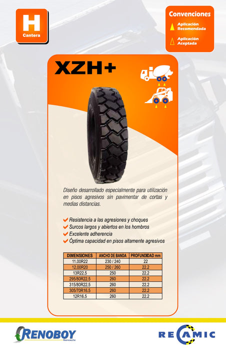 Servicio de Reencauche 10-16.5 XZH