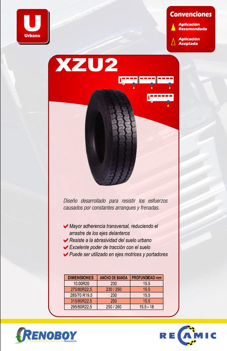 Servicio de Reencauche 275/70R22.5 XZU2