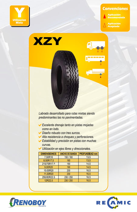 Servicio de Reencauche 205/75R17.5 XZY