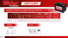 ficha técnica Batería Tudor 34ST1100T (+) I
